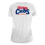 Chicago Cubs New Era Women's 2-Hit Front Twist Burnout T-Shirt - White