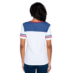 Chicago Cubs New Era Women's V-neck T Shirt - Blue/White