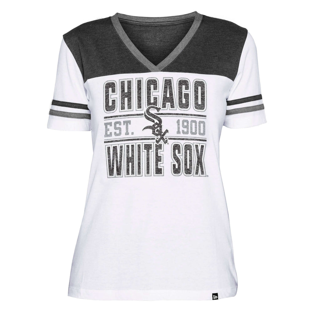 Chicago White Sox New Era Pinstripe T-Shirt - Black X-Large