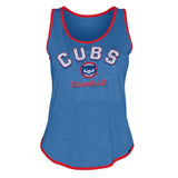 Chicago Cubs New Era Women's Contrast Binding Scoop Neck Tank Top- Heathered Royal