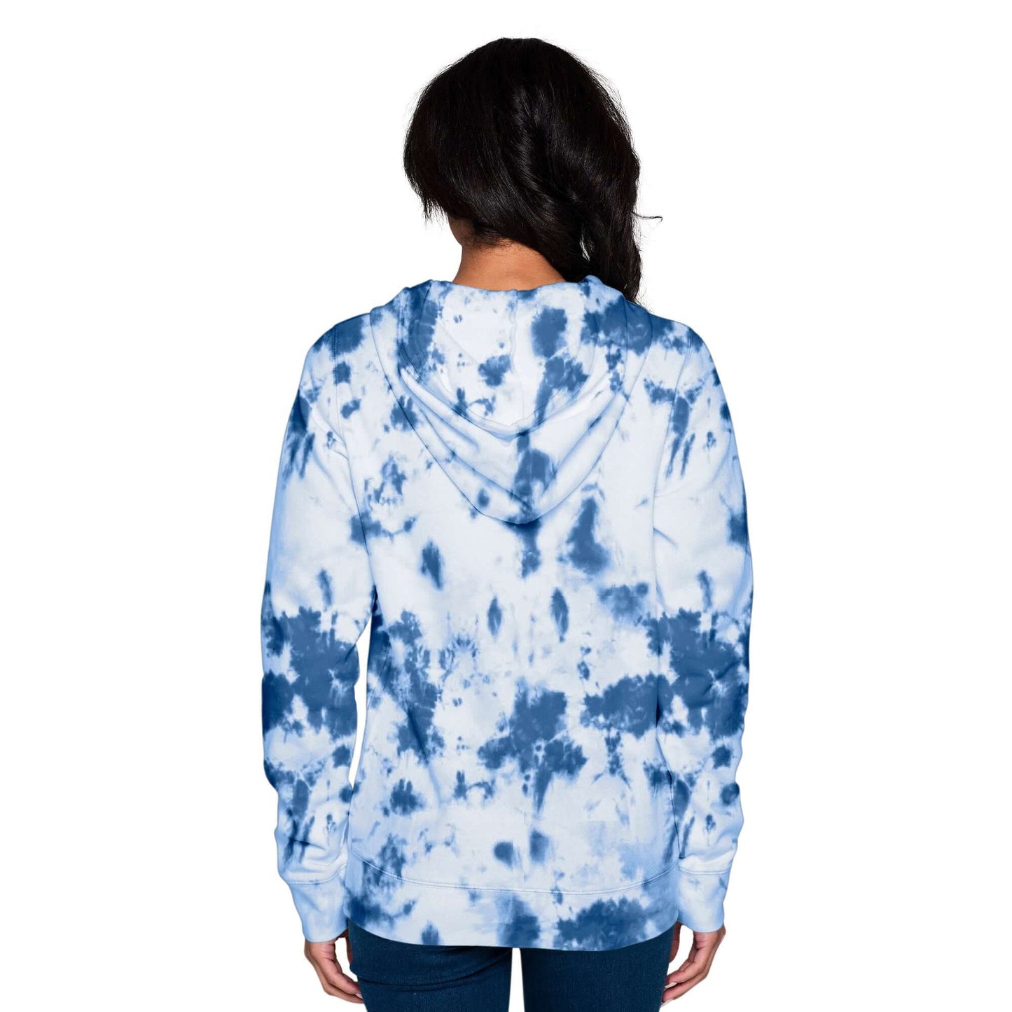 Chicago Cubs New Era Women's Tie-Dye Fleece Full-Zip Hoodie - Royal