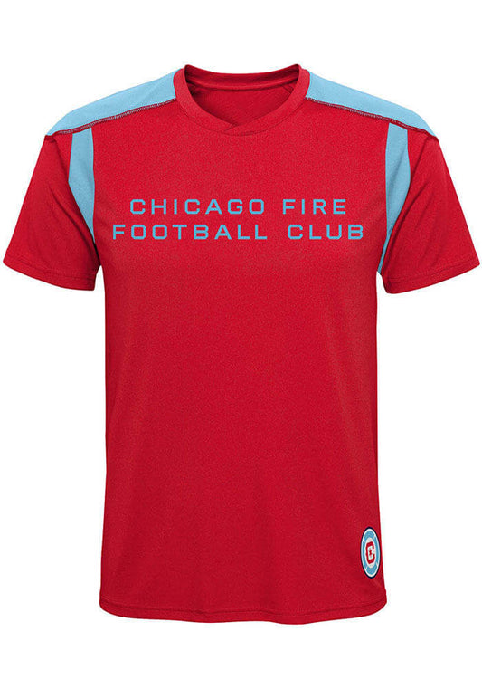 CHICAGO FIRE YOUTH NAVY BLUE WORDMARK SHORT SLEEVE T-SHIRT