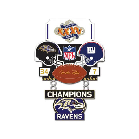 Past Super Bowl Champion Baltimore Ravens Collector Pin