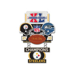 PAST SUPER BOWL CHAMPION PITTSBURGH STEELERS COLLECTOR PIN JEWELRY CARD