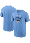 NIKE Chicago  Cubs  Youth  Light BLUE COOP REWIND ARCH SHORT SLEEVE T SHIRT