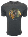 Youth Chicago Blackhawks Distressed Logo T-Shirt CCM NHL Official Tee