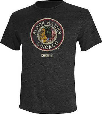 Youth Chicago Blackhawks Vintage Retro Logo T-Shirt CCM NHL Official Tee