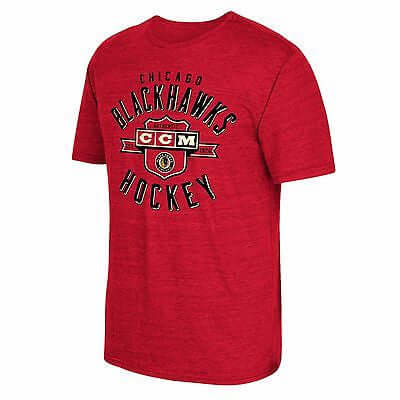 Youth Chicago Blackhawks Supra Shield Tri-Blend T-Shirt NHL Official CCM Tee