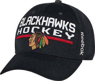 Chicago Blackhawks Hockey Structured Flex Hat NHL Reebok Official Fitted Cap