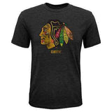 Youth Chicago Blackhawks Tri-Blend Distressed T-Shirt CCM Official Tee
