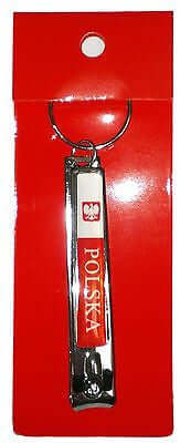 Poland Polska Nail Clippers Keychain Red and White Polish Key Chain