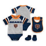 Infant Chicago Bears 3 Piece Bodysuit Set One Piece Booties Bib NFL Licensed