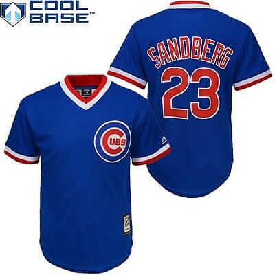 Chicago Cubs Youth MLB Official #23 Ryne Sandberg Cool Base Cooperstown Jersey - Blue