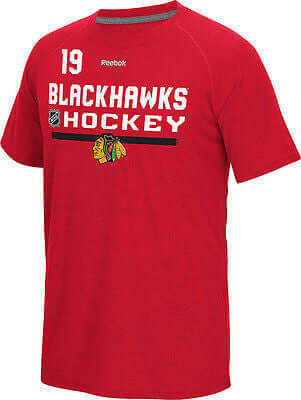 Youth Chicago Blackhawks #19 Jonathan Toews PlayDry Performance T-Shirt Reebok