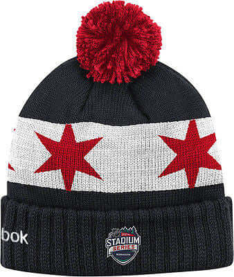 Chicago Blackhawks adidas Women's Speckle Cuffed Knit Hat with Pom - Gray