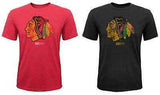 Youth Chicago Blackhawks Tri-Blend Distressed T-Shirt CCM Official Tee