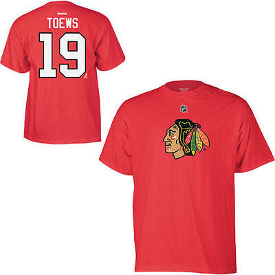 Youth Chicago Blackhawks #19 Jonathan Toews T-Shirt NHL Reebok Team Official Tee