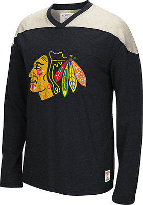 Youth Chicago Blackhawks CCM Long Sleeve Applique Crew Neck T-Shirt NHL Tee