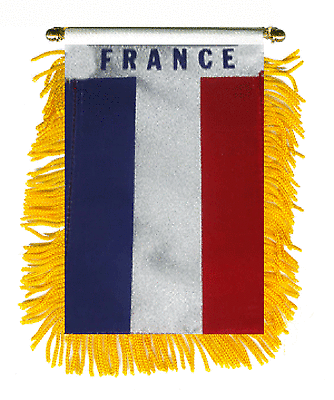 France Tassel Flag Mini Banner 4"x6" Pack Of Two French Pennant 15 x 10 CM