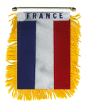 France Tassel Flag Mini Banner 4"x6" Pack Of Two French Pennant 15 x 10 CM