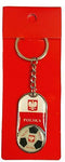 Poland Polska Soccer Ball & Flag Keychain Red & White Polish Key Chain