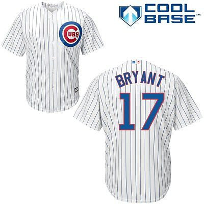 Men's Majestic Chicago Cubs #17 Kris Bryant Authentic Blue/White
