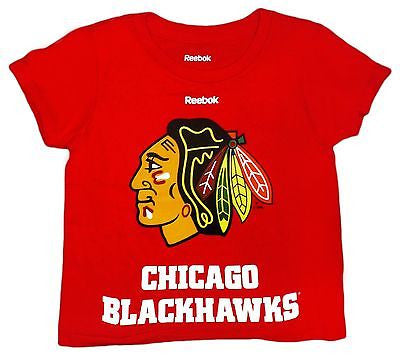 Toddler Chicago Blackhawks Combined Team Logo and Writing T-Shirt NHL Tee