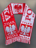 Polska Poland National Pride 3"Tylko Polska" Scarf - White & Red