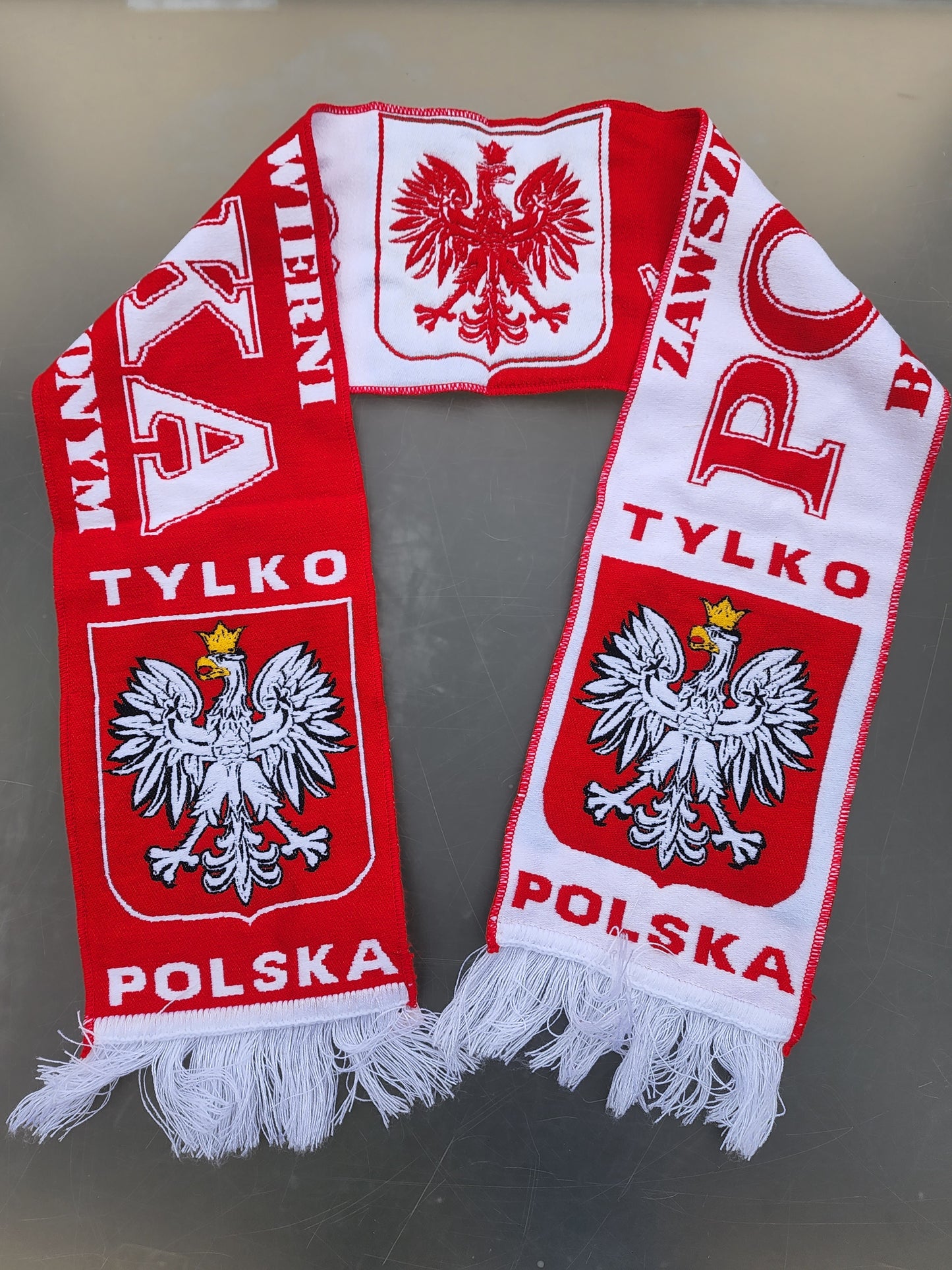 Polska Poland National Team Country Pride 2"Tylko Polska" Scarf - White & Red