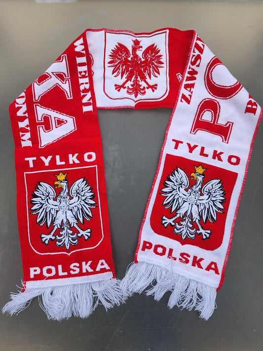 Polska Poland National Team Country Pride 2"Tylko Polska" Scarf - White & Red