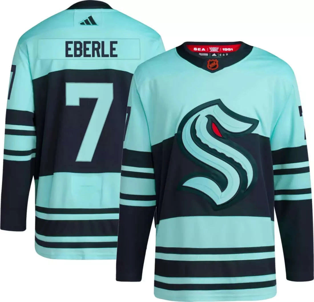 Adidas '22-'23 Reverse Retro Seattle Kraken Jordan Eberle #7 ADIZERO Authentic Jersey Men's