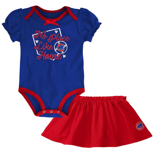 CHICAGO CUBS NEWBORN  /INFANT GIRLS OUTFIELD SKIRT & CREEPER SET