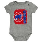 CHICAGO CUBS NEWBORN / INFANT CHANGE UP 3-PACK CREEPER SET