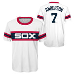 Youth Chicago White Sox Tim Anderson White/Navy Cooperstown Player Sublimated Tee