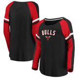 Chicago Bulls Fanatics Brand Women's Long Sleeve Flashy Tee Black/Red