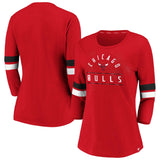 Chicago Bulls Fanatics Brand Women's Baseball Flashy Tee - Red