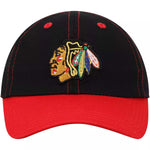 Chicago Blackhawks Chainstitch Slouch Infant Black/Red  Adjustable Hat