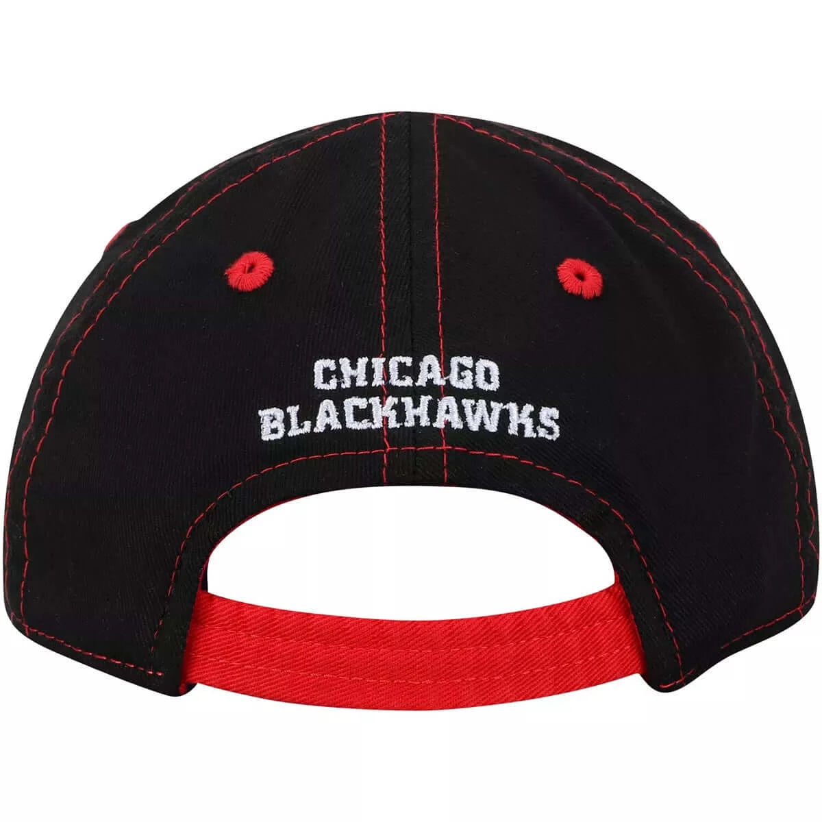 Chicago Blackhawks Chainstitch Slouch Infant Black/Red  Adjustable Hat