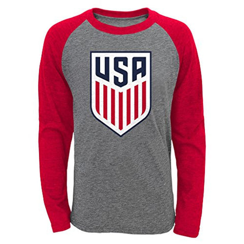 World Cup Soccer United States Boy's March on Long Sleeve Tee, Gray