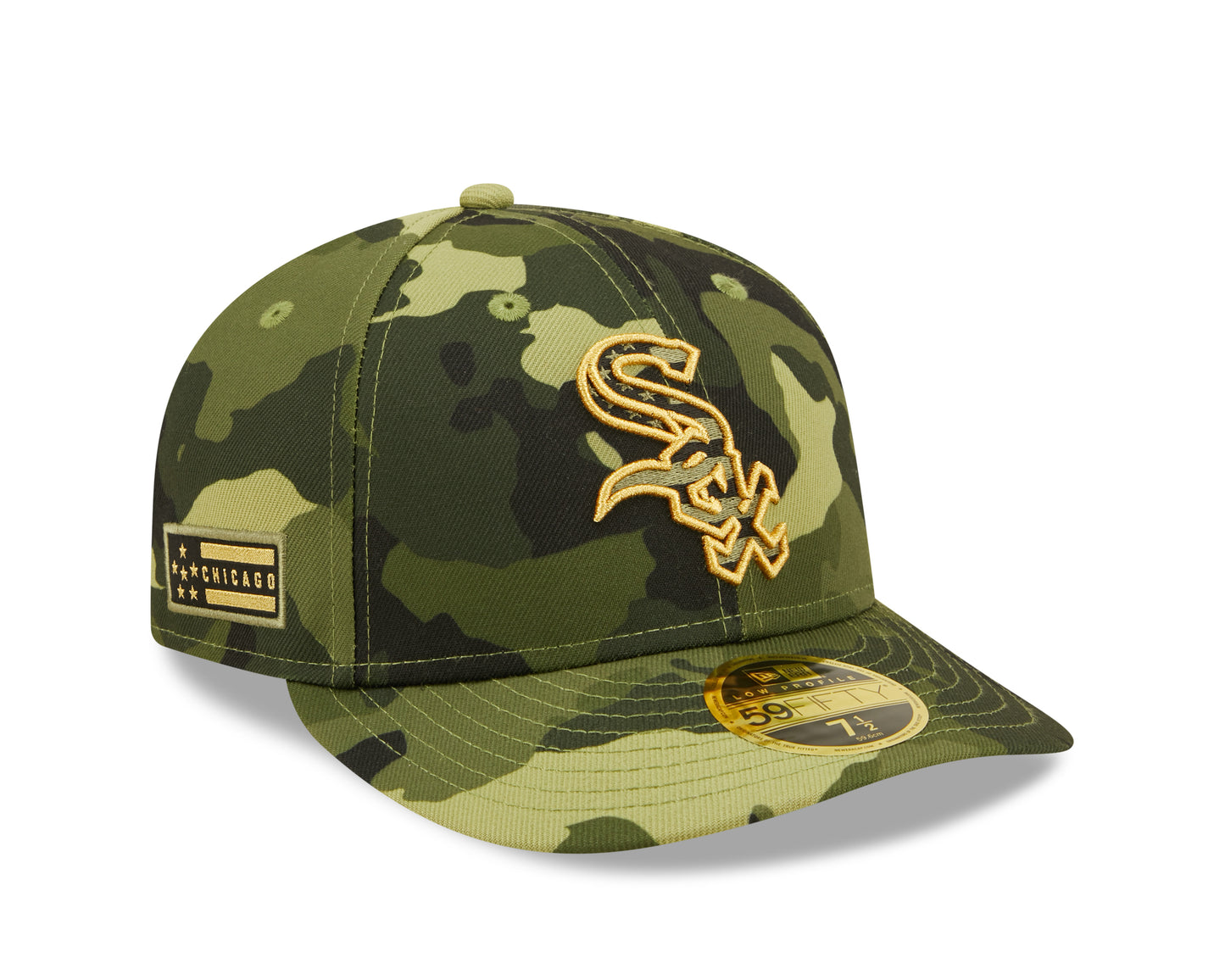 Chicago White Sox New Era 2022 Armed Forces Day 59FIFTY LP  Fitted Low Profile Hat- Camo