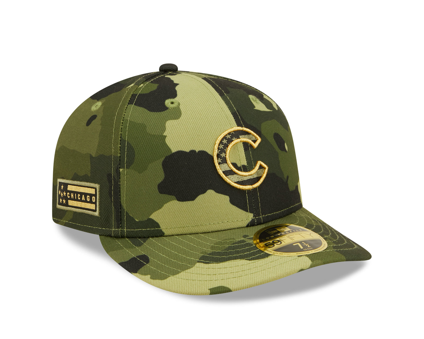 Chicago Cubs New Era 2022 Armed Forces Day 59FIFTY LP  Fitted Low Profile Hat- Camo