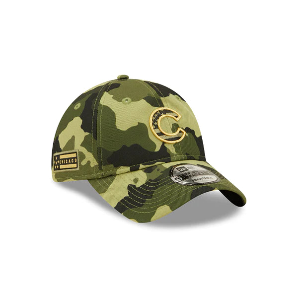 Men's Chicago Cubs New Era Camo 2022 Armed Forces Day 9TWENTY Adjustable Hat