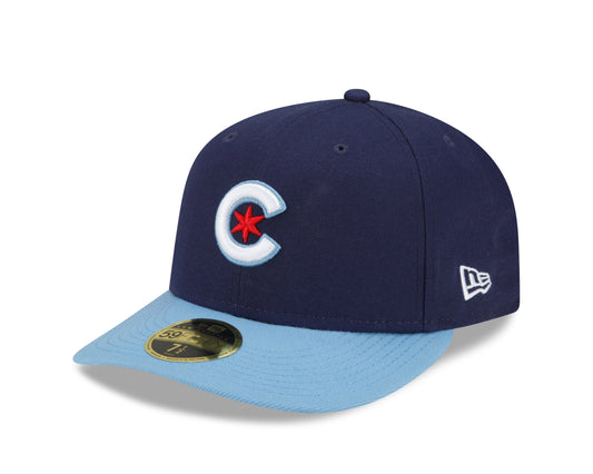 Chicago Cubs New Era 2021 City Connect 59FIFTY LP  Fitted Low Profile Hat- Navy/ Light Blue