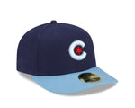 Chicago Cubs New Era 2021 City Connect 59FIFTY LP  Fitted Low Profile Hat- Navy/ Light Blue