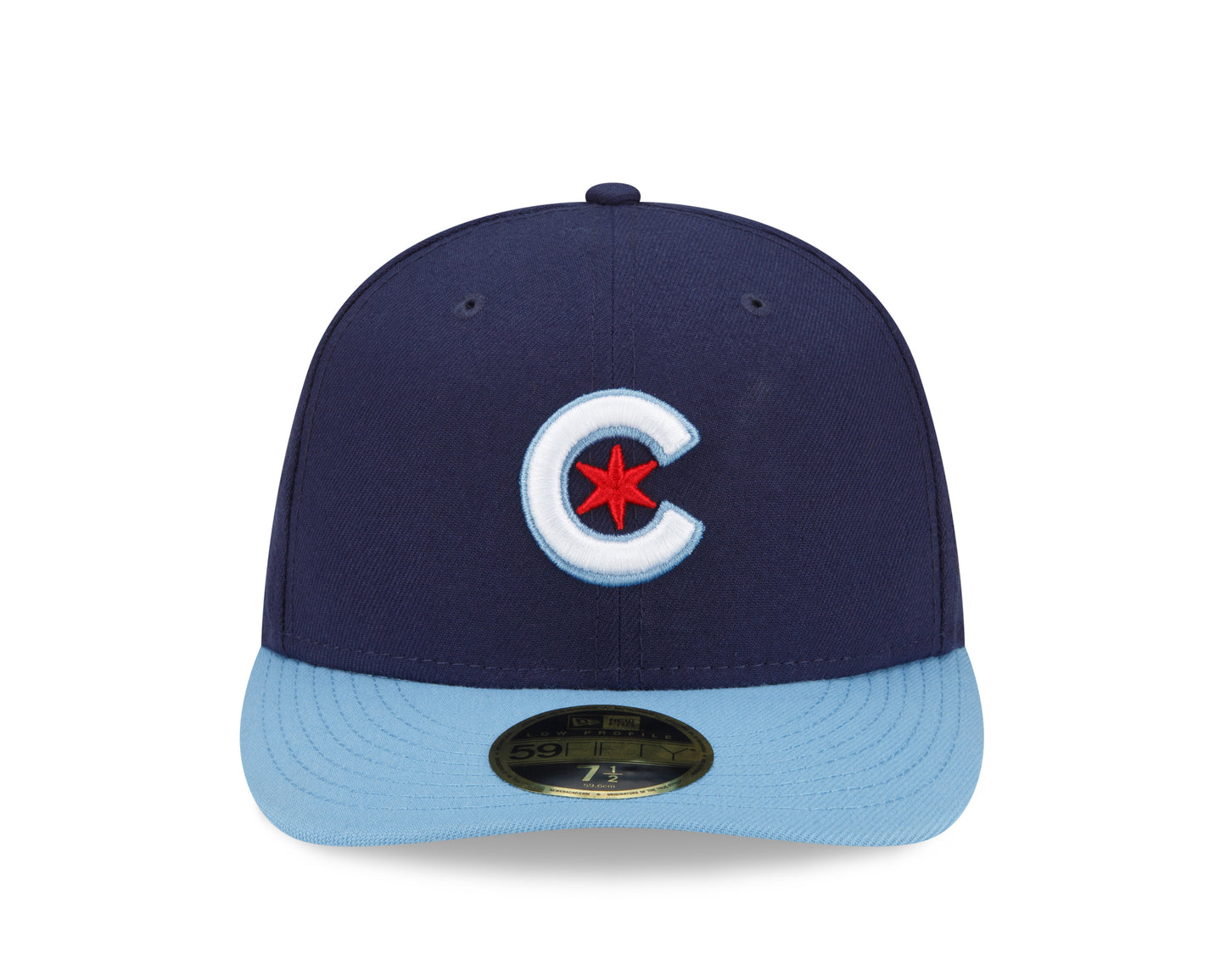 Chicago Cubs New Era 2021 City Connect 59FIFTY LP  Fitted Low Profile Hat- Navy/ Light Blue