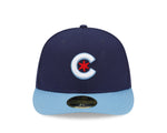 Chicago Cubs New Era 2021 City Connect 59FIFTY LP  Fitted Low Profile Hat- Navy/ Light Blue