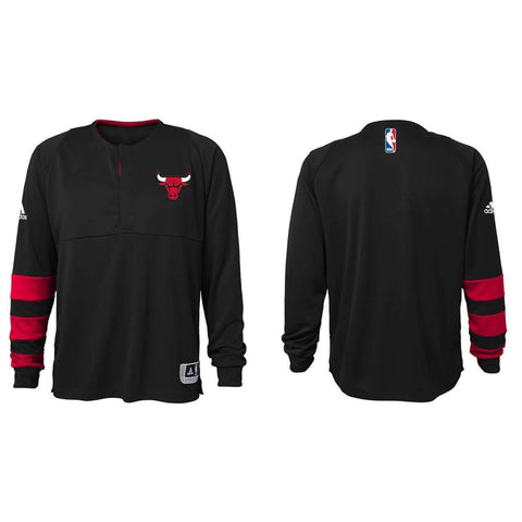 Chicago Bulls Adidas Black Pre-Game Slimmer Fit Synthetic Long Sleeve T  Shirt