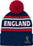 ENGLAND Men's FIFA World 2022 Cup Country Premium Bobble Cuff Pom Hat