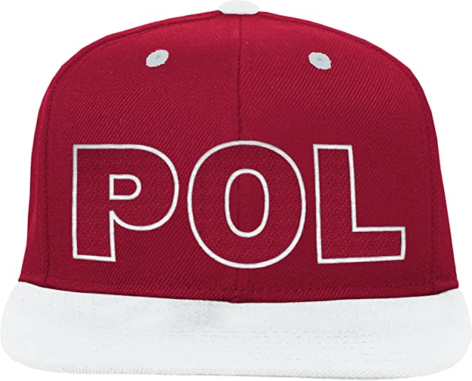 POLAND Men's Standard FIFA World Cup Contrast Country Flatbrim Hat, Red, One Size Polska