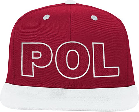 POLAND Men's Standard FIFA World Cup Contrast Country Flatbrim Hat, Red, One Size
